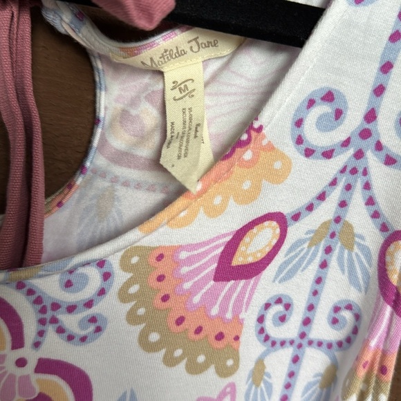 Matilda Jane Pink and blue Patterned Tiered Top size medium - Picture 2 of 3